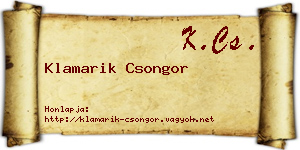 Klamarik Csongor névjegykártya
